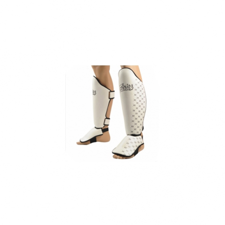 PROTÈGES TIBIAS & PIEDS FAIRTEX SP5 BLANC CUIR TOP
