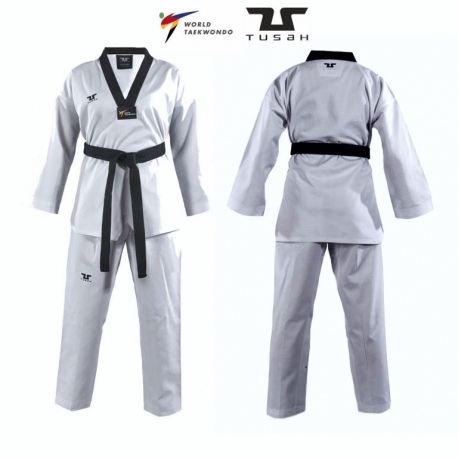 Tusah Dobok Starter WT Approved Black Collar